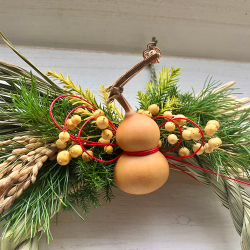 ナチュラルフレッシュリース 正月飾り しめ飾り 玄関 しめ縄飾り2026