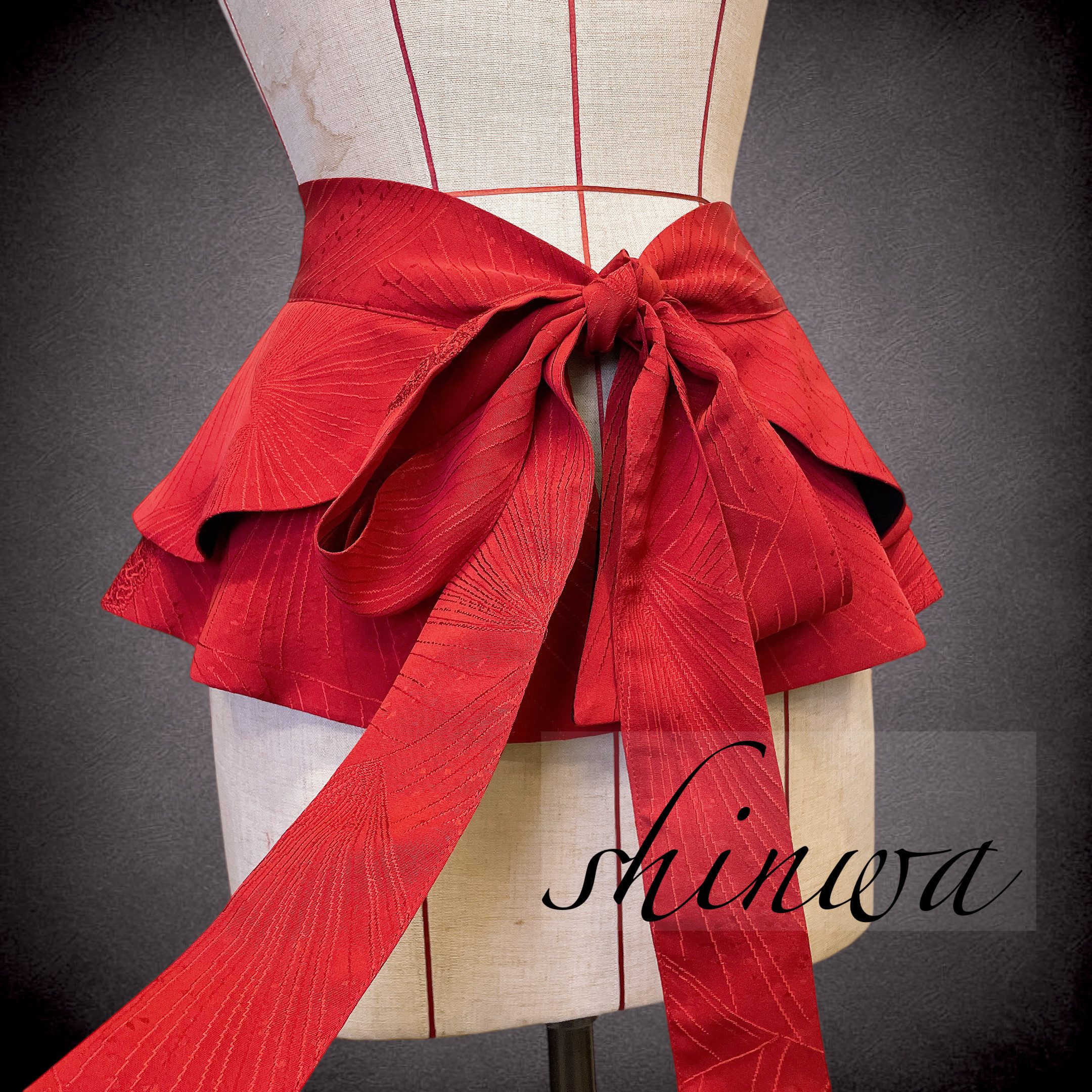 フリルサッシュベルト リボン ウエスト 67〜87cm  太ベルト 着物リメイク 衣装 N71203 10,950円