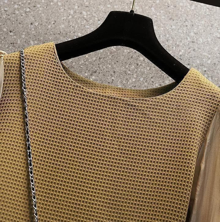 新品 大きいサイズ ランタンスリーブ ワンピース 上品 秋冬　長袖