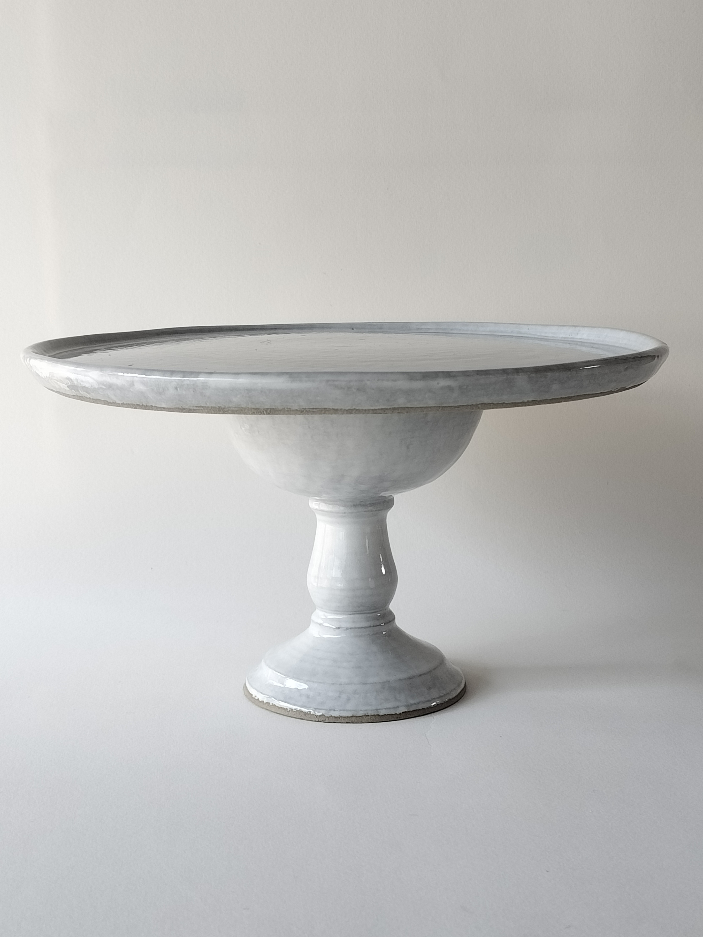 【陶器のクリスマスツリー   コンポート+お皿  大  ホワイト】