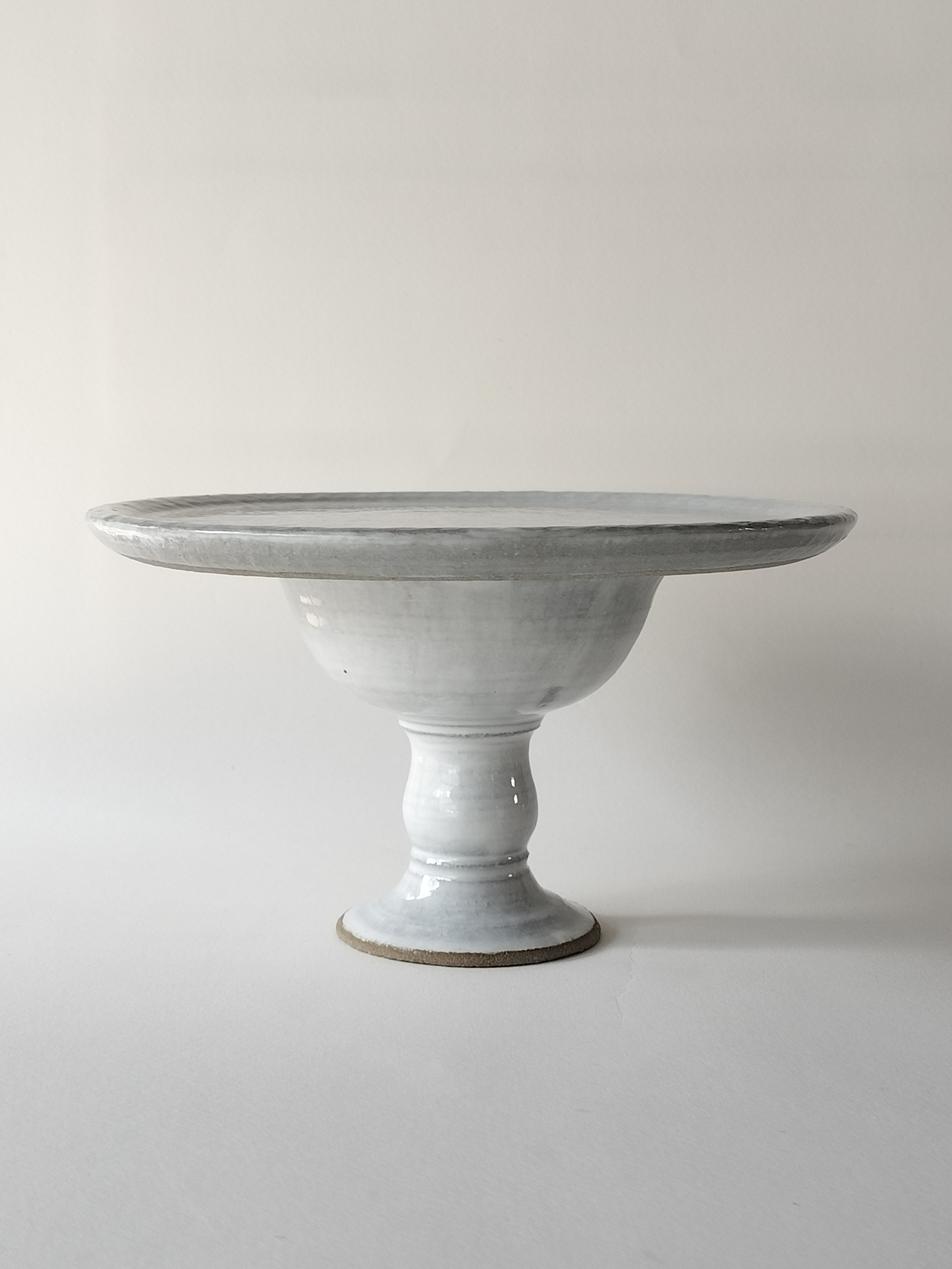 【陶器のクリスマスツリー   コンポート+お皿  中  ホワイト②】