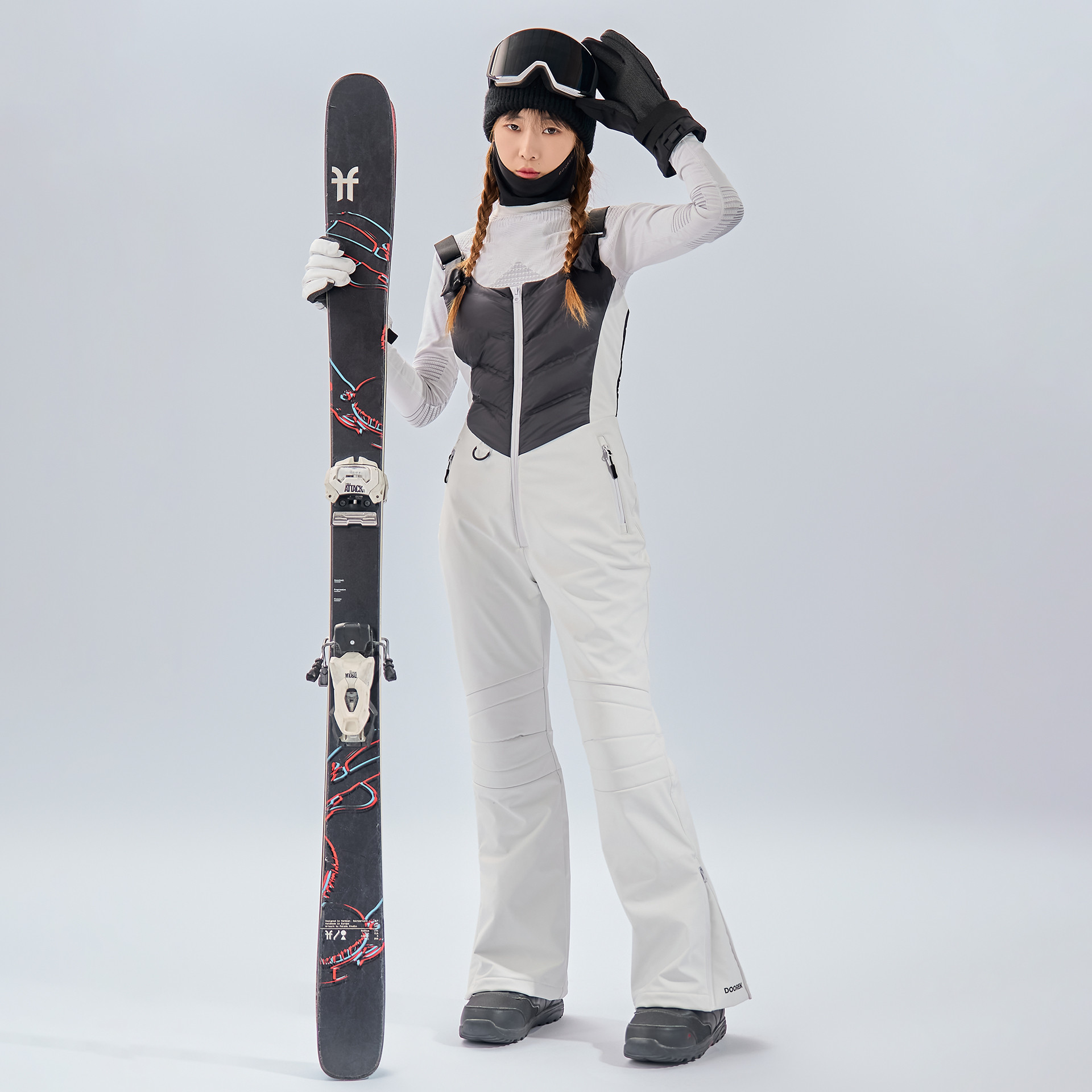 25-26秋冬限定 スノーボードウェア パンツ ズボン つなぎ 白黒 撥水 メンズ レディース スキーウェア SN058