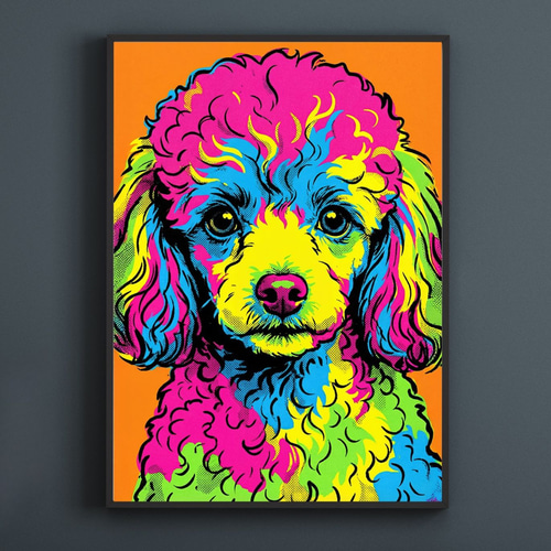 【リビングハウス】カラフルな犬のポップアート絵画60×60 ブルドッグ (メガネ) 60×60cm - アート・インテリア絵画の通販