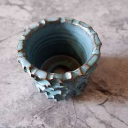 3.5号ヒスイ青鉢352　塊根植物　多肉植物　アガベ　盆栽　植木鉢　作家鉢　鉢皿　沖縄 4枚目の画像