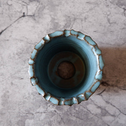 3.5号ヒスイ青鉢352　塊根植物　多肉植物　アガベ　盆栽　植木鉢　作家鉢　鉢皿　沖縄 5枚目の画像