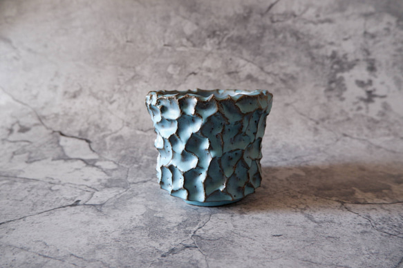 3.5号ヒスイ青鉢352　塊根植物　多肉植物　アガベ　盆栽　植木鉢　作家鉢　鉢皿　沖縄 3枚目の画像