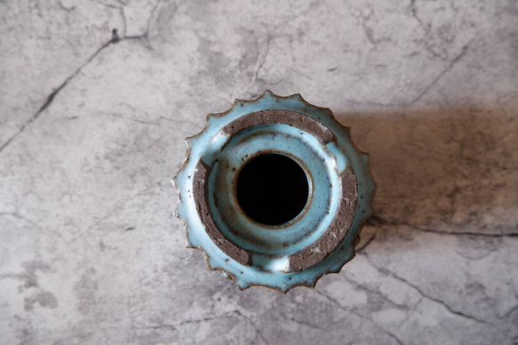 3.5号ヒスイ青鉢352　塊根植物　多肉植物　アガベ　盆栽　植木鉢　作家鉢　鉢皿　沖縄 7枚目の画像