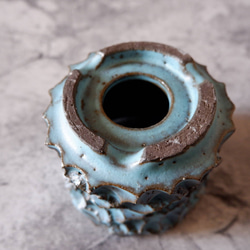 3.5号ヒスイ青鉢352　塊根植物　多肉植物　アガベ　盆栽　植木鉢　作家鉢　鉢皿　沖縄 6枚目の画像