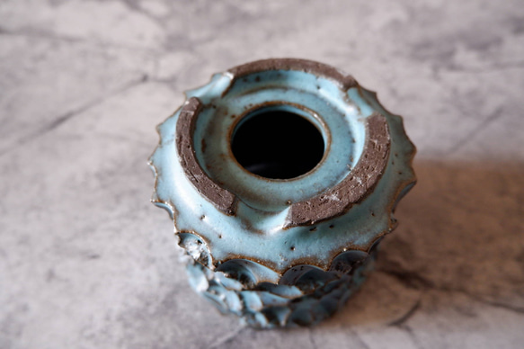 3.5号ヒスイ青鉢352　塊根植物　多肉植物　アガベ　盆栽　植木鉢　作家鉢　鉢皿　沖縄 6枚目の画像