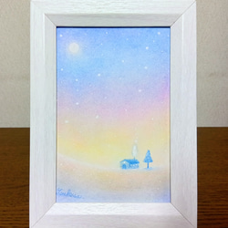 パステルアート ヨットと白い鳥と夏の青空 パステル画原画 絵画 T's