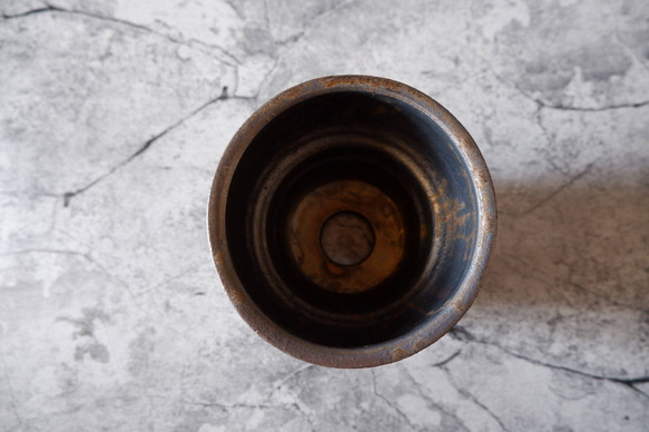 4号燻し金彩鎬鉢359　塊根植物　多肉植物　アガベ　盆栽　植木鉢　作家鉢　鉢皿　沖縄 5枚目の画像