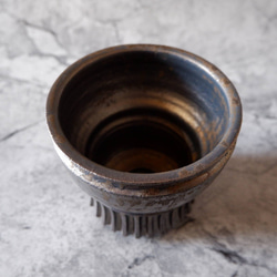 4号燻し金彩鎬鉢359　塊根植物　多肉植物　アガベ　盆栽　植木鉢　作家鉢　鉢皿　沖縄 4枚目の画像