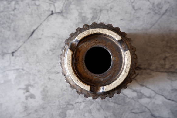 4号燻し金彩鎬鉢359　塊根植物　多肉植物　アガベ　盆栽　植木鉢　作家鉢　鉢皿　沖縄 7枚目の画像