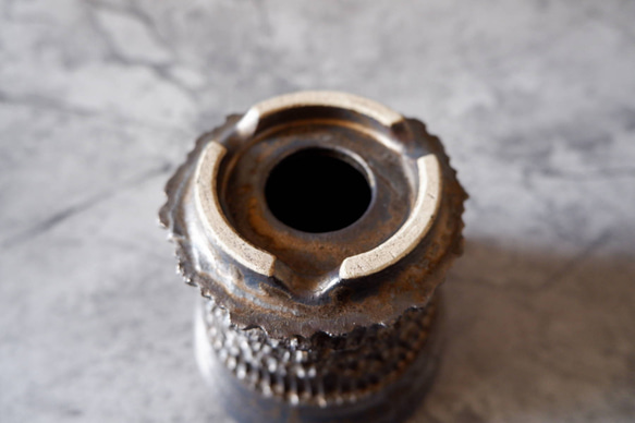 4号燻し金彩鉢360　塊根植物　多肉植物　アガベ　盆栽　植木鉢　作家鉢　鉢皿　沖縄 6枚目の画像