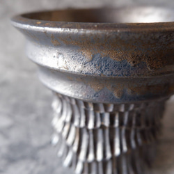 4号燻し金彩鉢360　塊根植物　多肉植物　アガベ　盆栽　植木鉢　作家鉢　鉢皿　沖縄 2枚目の画像