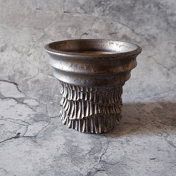 4号燻し金彩鉢360　塊根植物　多肉植物　アガベ　盆栽　植木鉢　作家鉢　鉢皿　沖縄 1枚目の画像