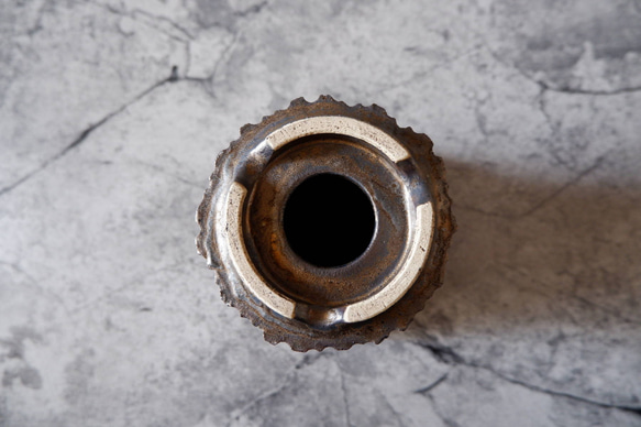 4号燻し金彩鉢360　塊根植物　多肉植物　アガベ　盆栽　植木鉢　作家鉢　鉢皿　沖縄 7枚目の画像