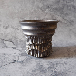 4号燻し金彩鉢360　塊根植物　多肉植物　アガベ　盆栽　植木鉢　作家鉢　鉢皿　沖縄 3枚目の画像