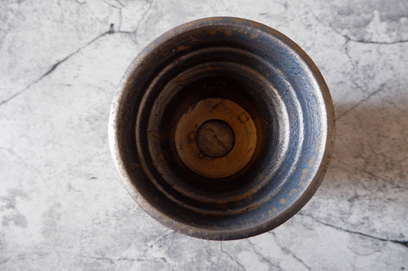 4号燻し金彩鉢360　塊根植物　多肉植物　アガベ　盆栽　植木鉢　作家鉢　鉢皿　沖縄 5枚目の画像