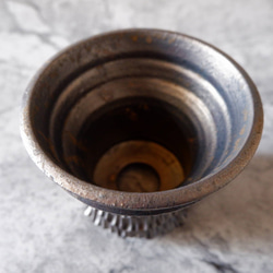 4号燻し金彩鉢360　塊根植物　多肉植物　アガベ　盆栽　植木鉢　作家鉢　鉢皿　沖縄 4枚目の画像