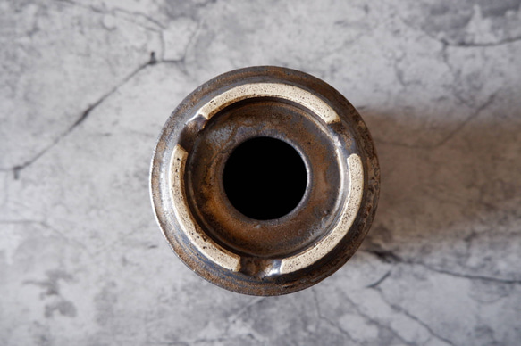 4.5号燻し金彩裂紋鉢361　塊根植物　多肉植物　アガベ　盆栽　植木鉢　作家鉢　鉢皿　沖縄 7枚目の画像