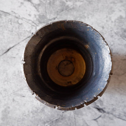 4.5号燻し金彩裂紋鉢361　塊根植物　多肉植物　アガベ　盆栽　植木鉢　作家鉢　鉢皿　沖縄 5枚目の画像