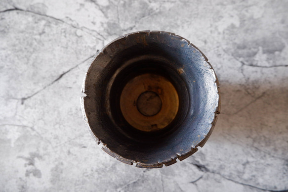 4.5号燻し金彩裂紋鉢361　塊根植物　多肉植物　アガベ　盆栽　植木鉢　作家鉢　鉢皿　沖縄 5枚目の画像