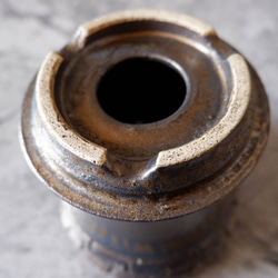 4.5号燻し金彩裂紋鉢361　塊根植物　多肉植物　アガベ　盆栽　植木鉢　作家鉢　鉢皿　沖縄 6枚目の画像