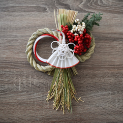 2026年 お正月 しめ縄飾り －鶴モチーフ－ しめ縄・しめ飾り 書家SAKI