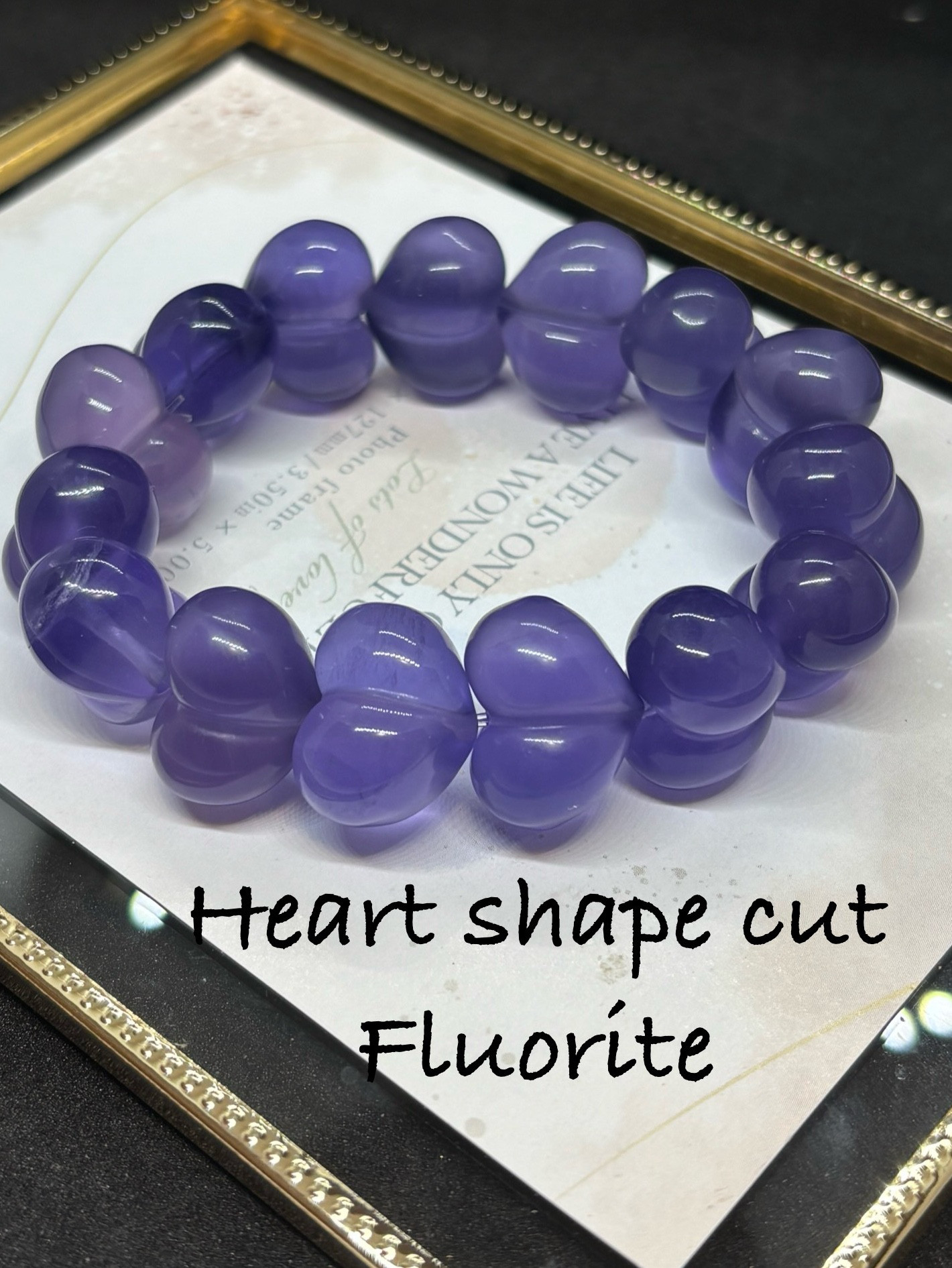 タンザナイトカラー　ハートシェイプフローライト ブレスレット