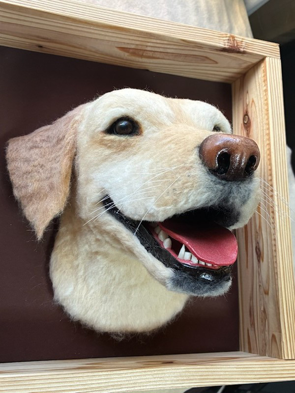 【大型犬うちの子オーダー】羊毛フェルト等身大レリーフ　ケース付！８万５千円！８万５千円以外の値段は詐欺です！