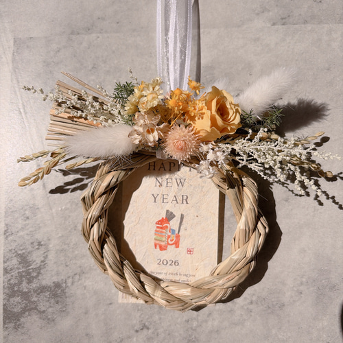 お正月飾り＊ミニしめ縄リース 2026 しめ縄・しめ飾り Agaricco 通販