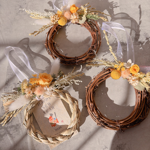 お正月飾り＊ミニしめ縄リース 2026 しめ縄・しめ飾り Agaricco 通販