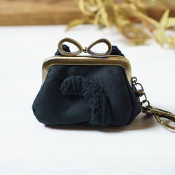 黒猫・アズネコ・ミニがま口ポーチ 3枚目の画像