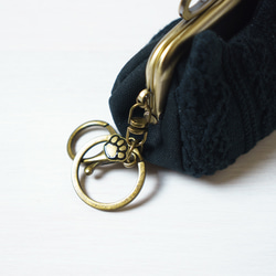 黒猫・アズネコ・ミニがま口ポーチ 4枚目の画像