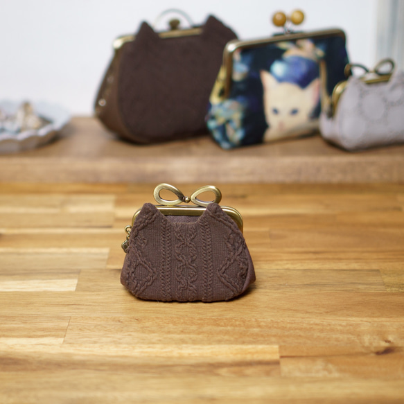 黒猫・アズネコ・ミニがま口ポーチ 13枚目の画像