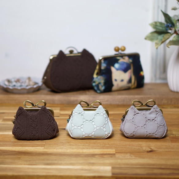 黒猫・アズネコ・ミニがま口ポーチ 12枚目の画像