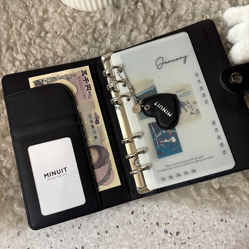 韓国限定＊ミヌイットバインダー/A6サイズ/BLACK/シール帳/予算