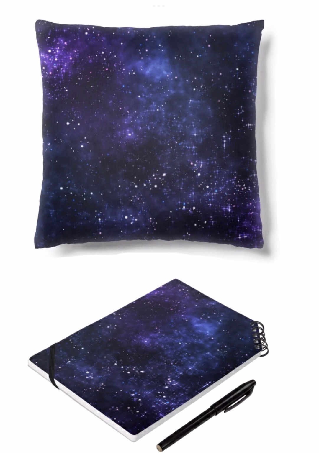 【500円OFFでお得】星空 クッション＆ノート 2点セット