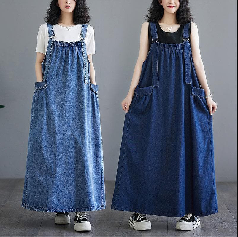 大きいサイズ レディース　ワンピース　サロペット　 春夏 秋 新品 デニム