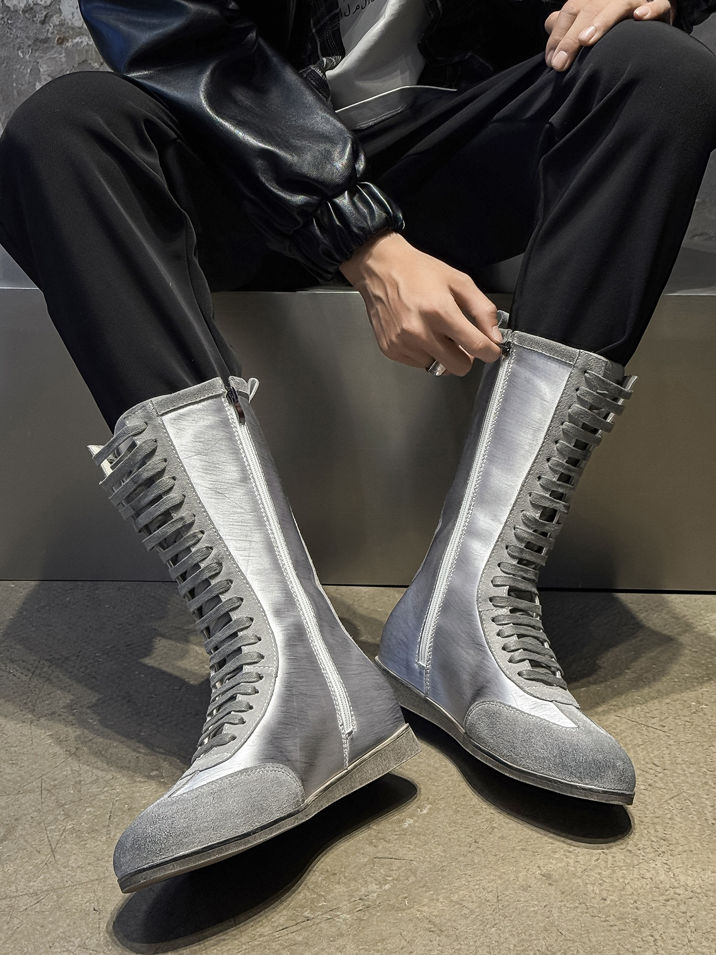 小人数のデザイン感を作る旧マーチンブーツ男女ハイカットトレーニングブーツカップルモデル5 cmステルスハイカットチェルシ 8,424円