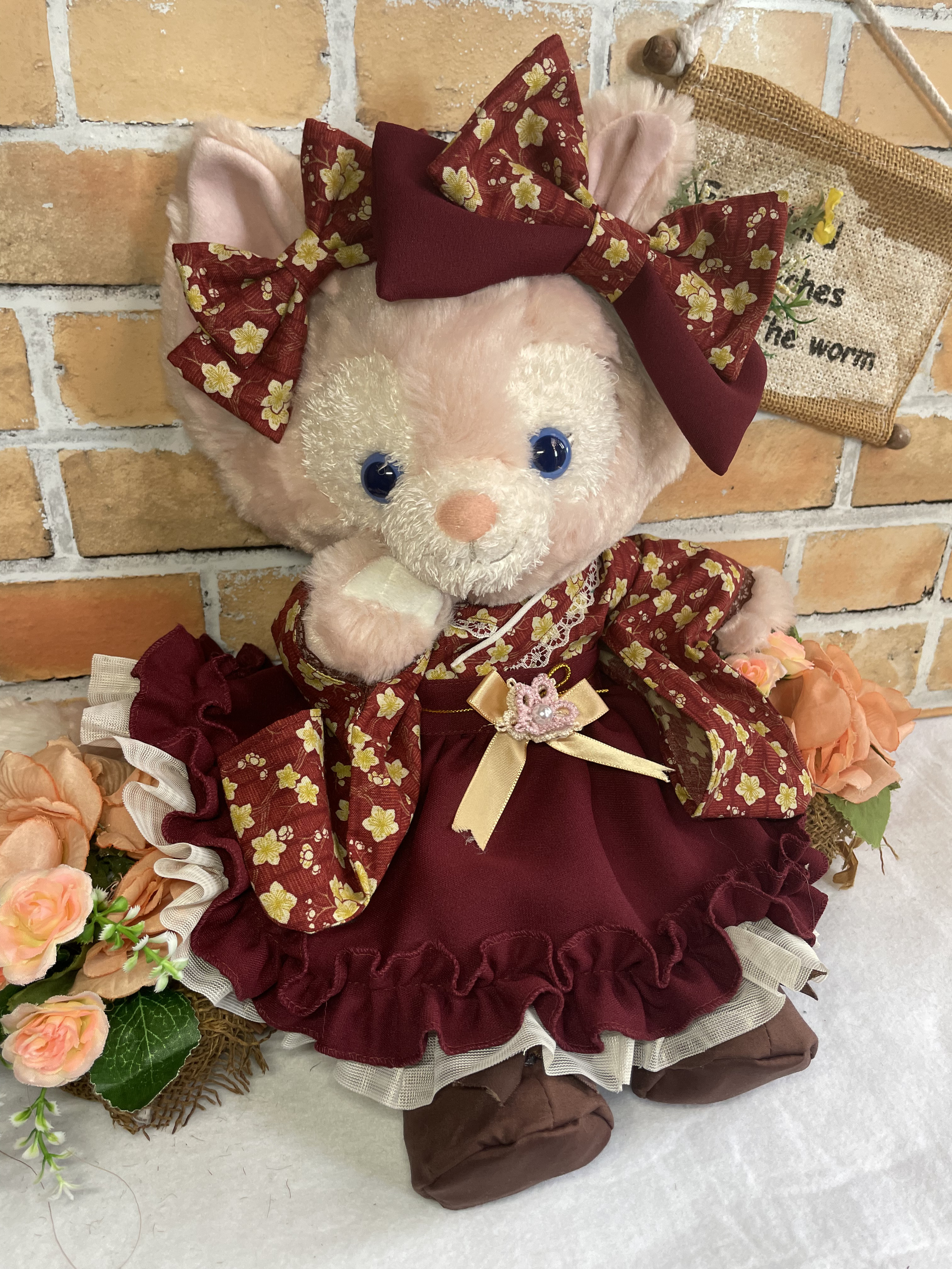 リーナベルSサイズ☆茶花柄　和モダン　着物ドレス６点コスチューム☆ステラルー も出品中