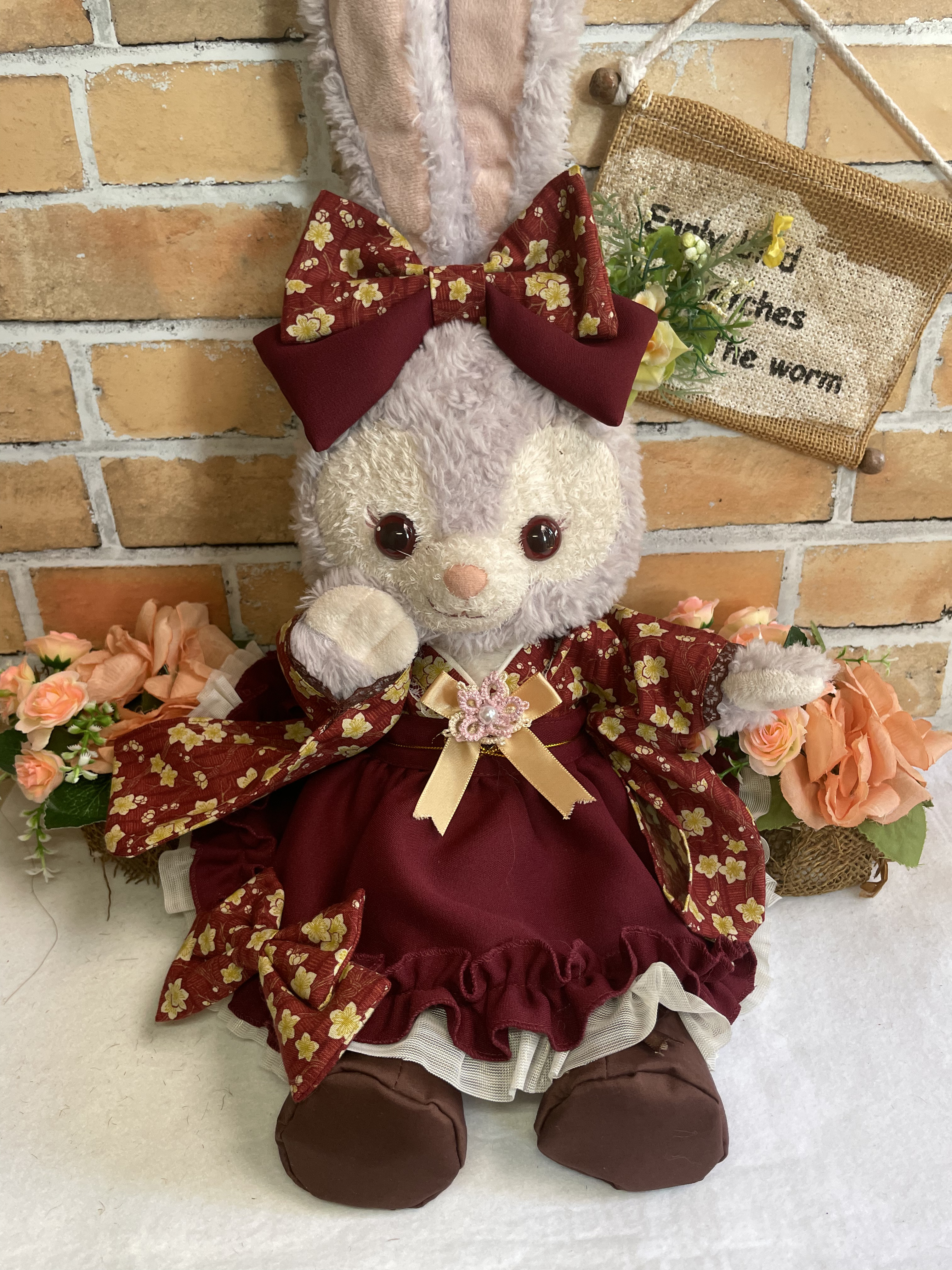 ステラルーSサイズ☆茶花柄　和モダン　着物ドレス６点コスチューム☆リーナベルも出品中