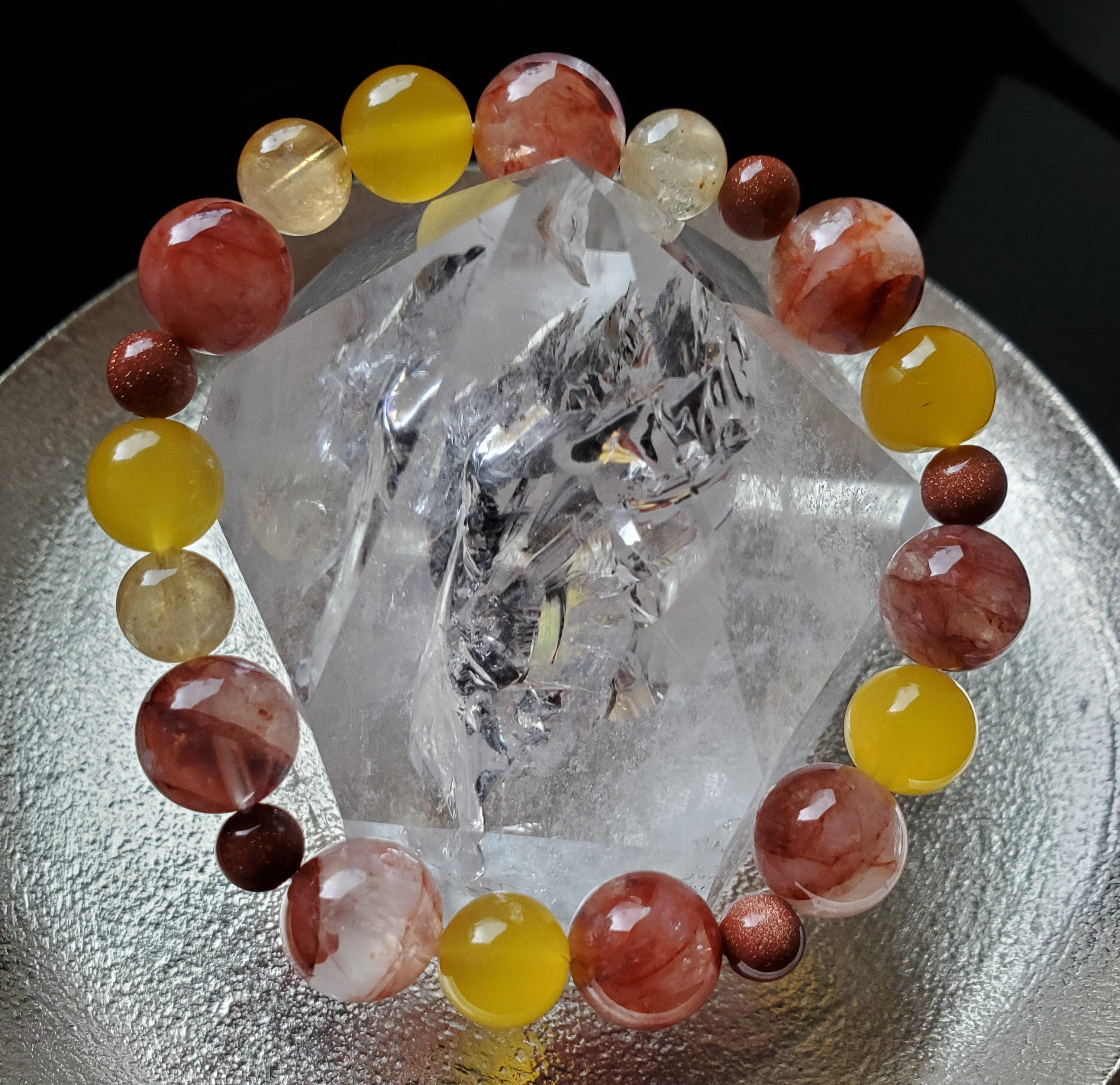 【初めまして大特価セール】ヒマラヤマニカランクォーツ、イエローオパール、シトリン、ゴールドストーンのブレスレット