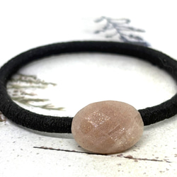 1342. 天然石 ブラジル産 モリオン 黒水晶 ヘアゴム プチサイズ