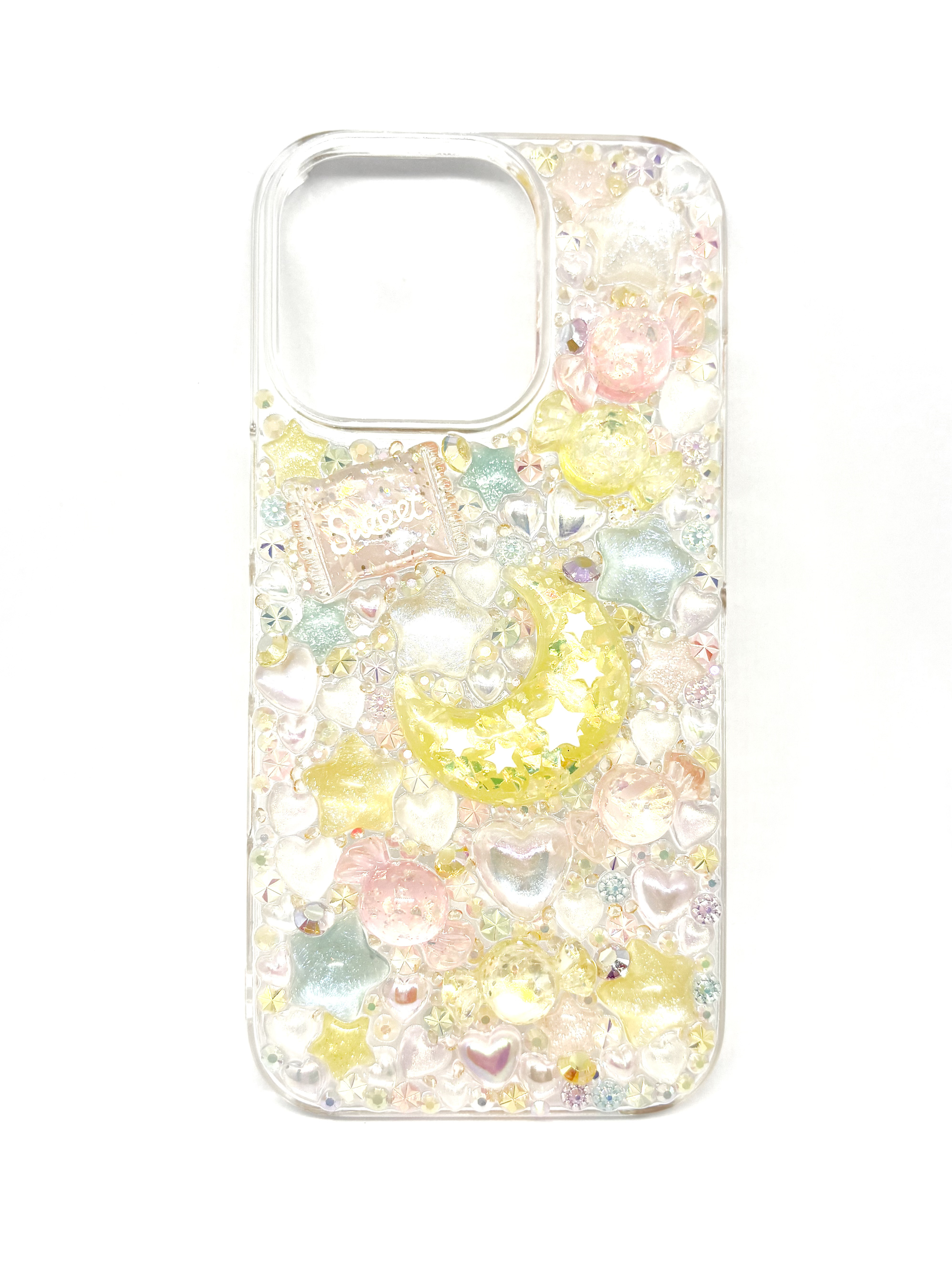 【iPhone 16 Pro用】ムーンスター×キャンディ クリアカラーデコスマホケース♡