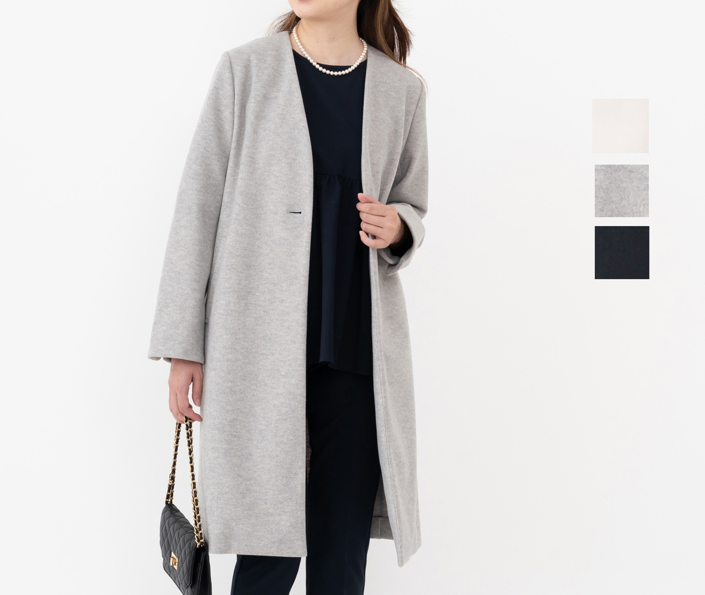 卒業式 入学式 フォーマル 【WOOLLETぬくもりコート】軽くて温か気セレモニーOKのシンプルコート