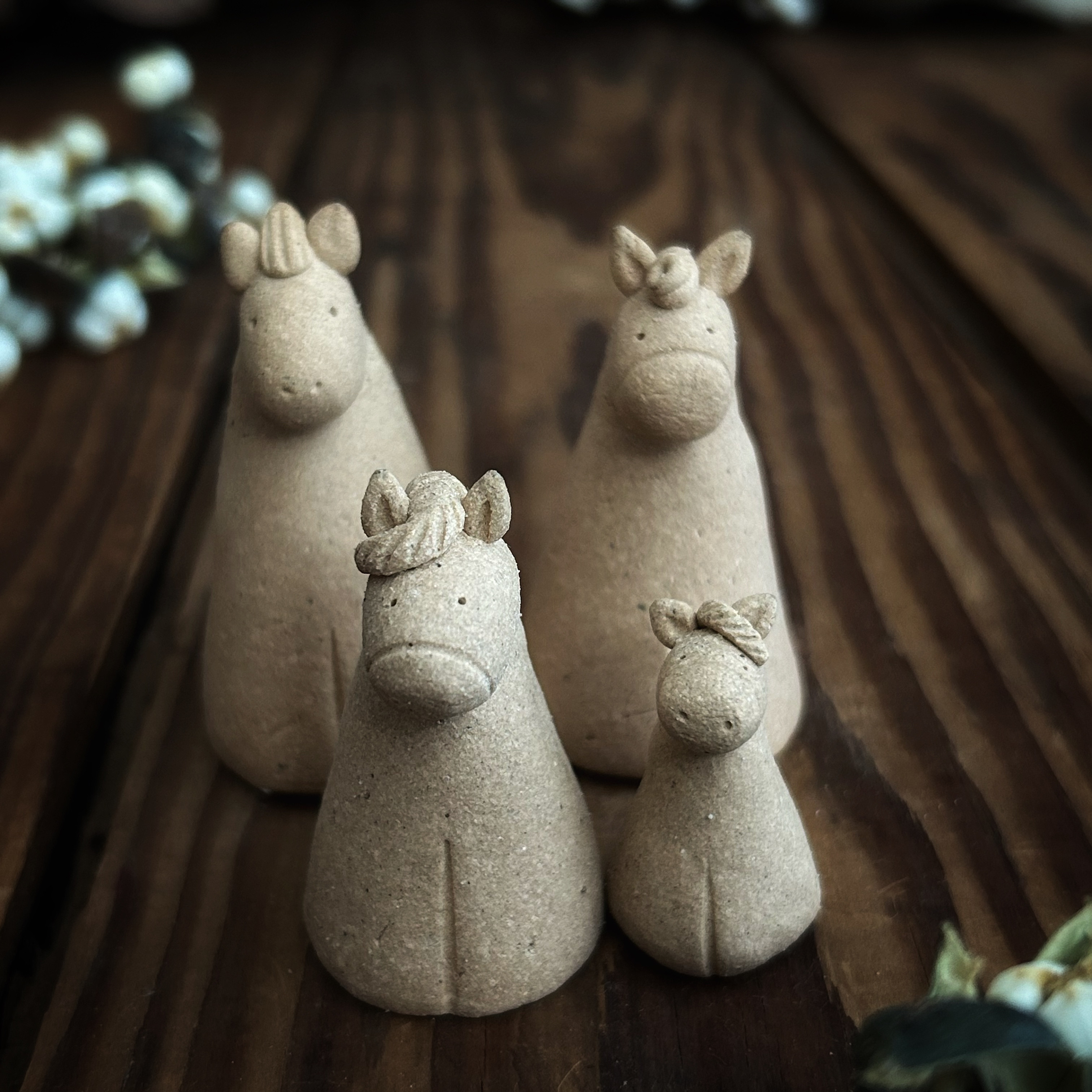 ❄︎ お馬ちゃん親子 ❄︎ 陶のお正月　干支の置き物　午年