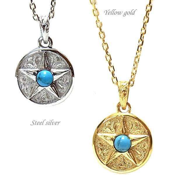 ハワイアンジュエリー ターコイズ ネックレス 星 スター コイン ネックレス