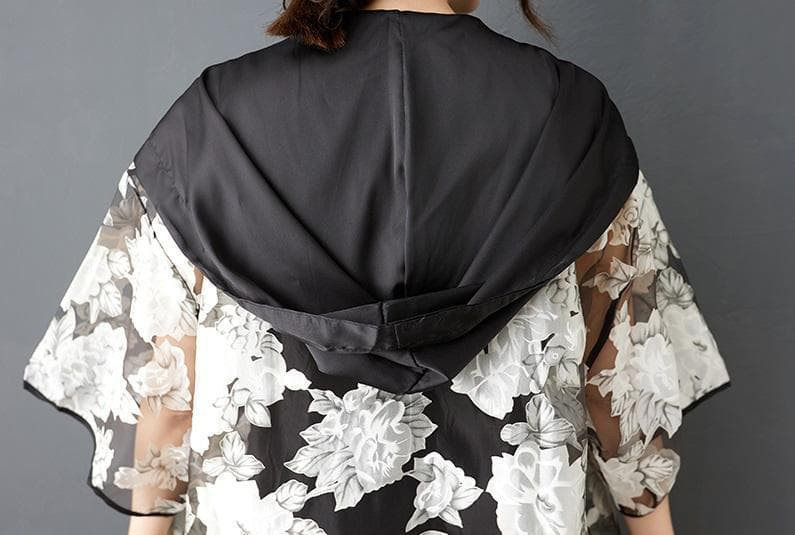 大きいサイズ 薄手　ロング　パーカー　レディース シアー　春夏　 新品 半袖